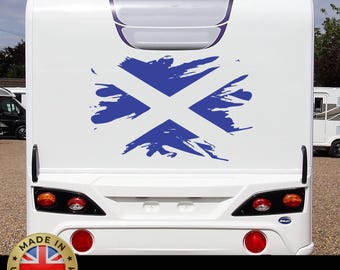Scotland Flag Decal Sticker Distressed Style Camper Van Car UK Graphic