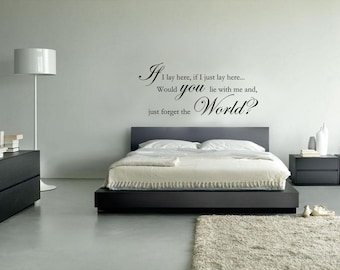 Snow Patrol - If I Lay Here Lyrics - Wall sticker - Contemporary - Vinyl Decal - Love