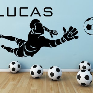 Personalised Goal Keeper Football - Vinyl Transfer - Wall Sticker - Kids Bedroom