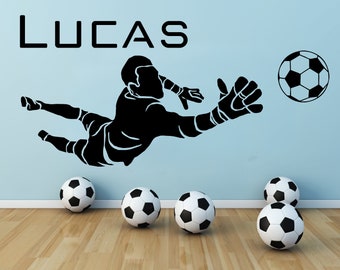 Personalised Goal Keeper Football - Vinyl Transfer - Wall Sticker - Kids Bedroom