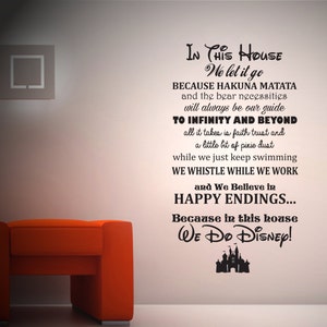 In this house we do Disney - Childrens Bedroom - Wall sticker - Contemporary - Vinyl Decal