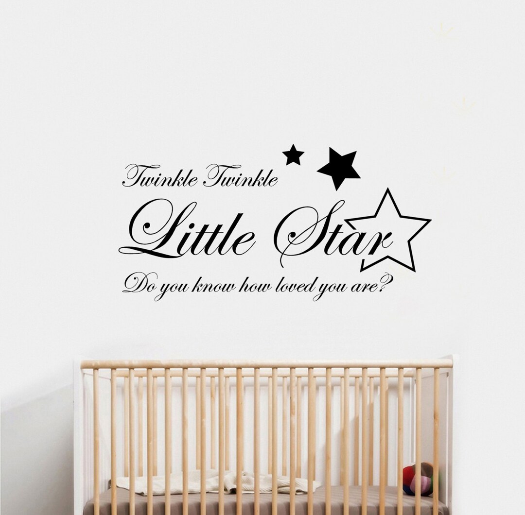 thumbnail image 2 of Twinkle Twinkle Little Star Nursery Wall Quote – Vinyl Transfer Sticker Decal, Black Matte 2 of 5
