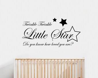 Twinkle Twinkle Little Star- Wall sticker - Childrens bedroom - Nursery - Vinyl Decal