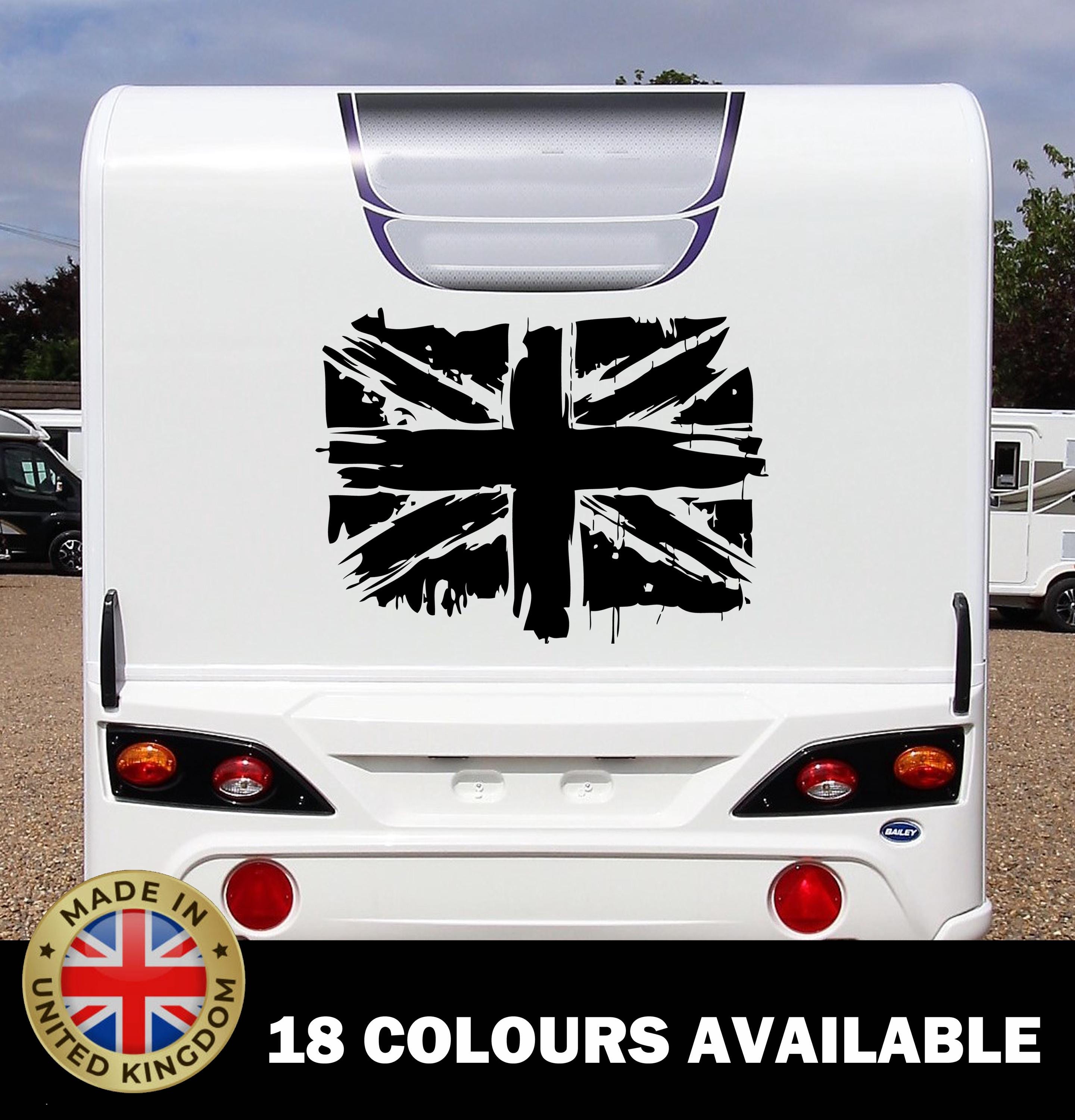 Union Jack Flag Decal Sticker Grunge Splat Splash Style Camper Van UK ...