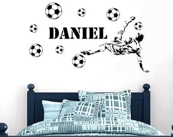 Personalised Football Player - Vinyl Transfer - Wall Sticker - Kids Bedroom