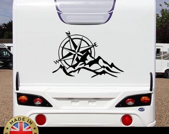 Compass Mountain Viny Decal Sticker Style Camper Van Motorhome UK Graphic