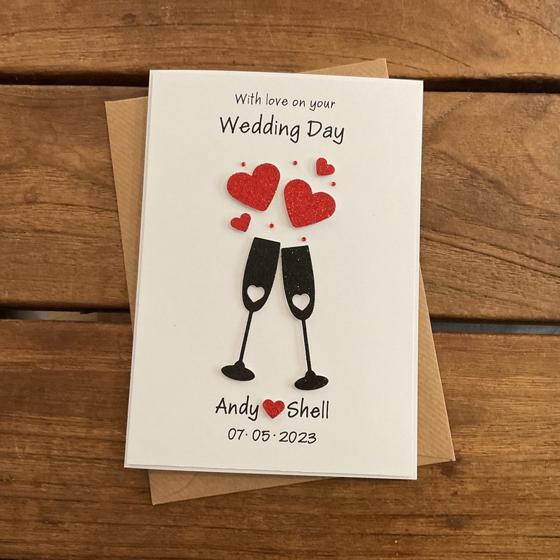 Handmade Personalised Wedding Card - Congratulations - Etsy UK