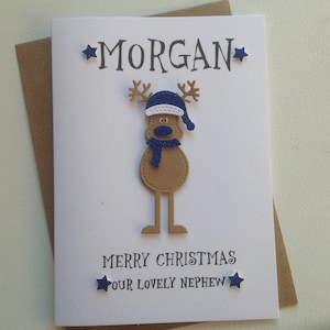 Handmade personalised Christmas card - Son, Grandson, Godson, Nephew