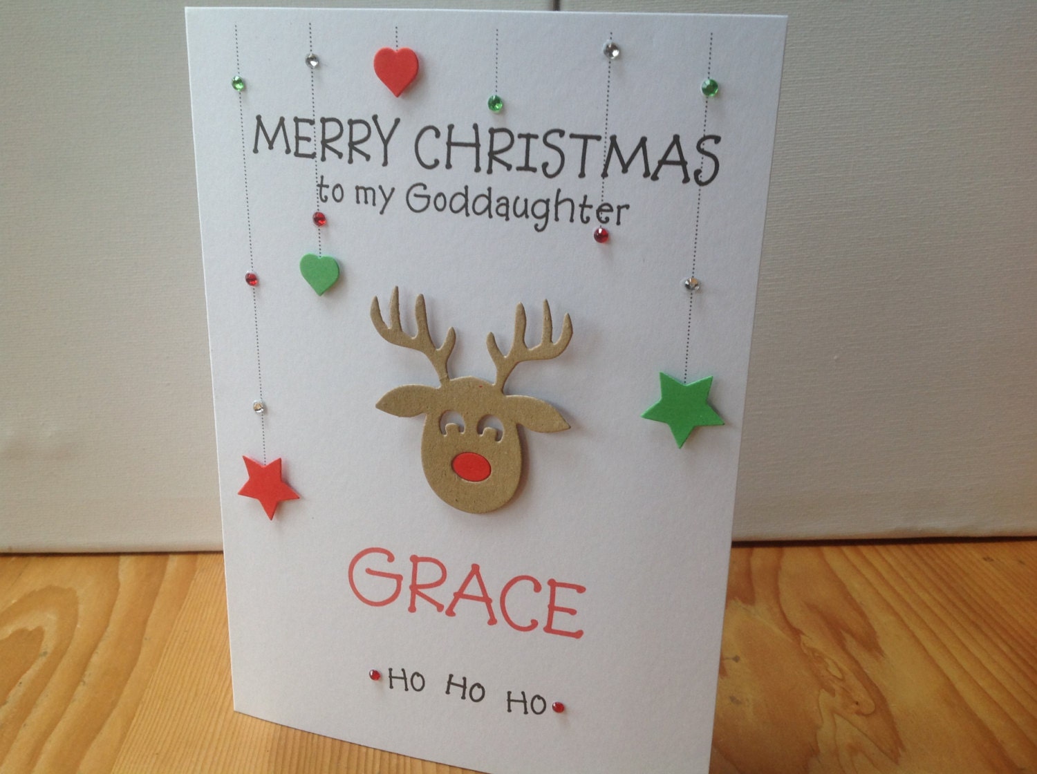 Handmade Personalised Christmas Card Godchild Etsy UK