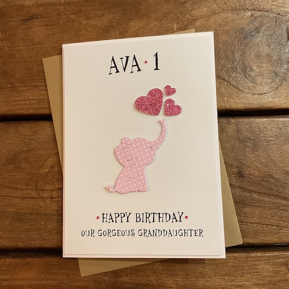 Handmade personalised 1st birthday card - daughter, granddaughter, goddaughter, niece, 1st, 2nd, 3rd , 4th etc...