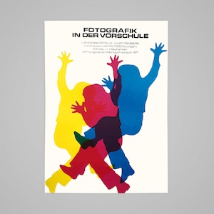 Original Vintage 1960s Pre-School Life Photography Exhibition Poster