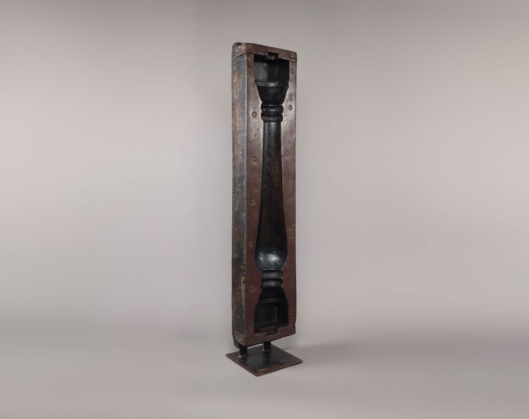 HUGE Wooden Baluster Mould Sculpture, Vintage 1950s Indian Antiques ...