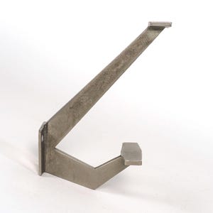 Original 1940s French Angular Art Deco Plated Bronze Wall Coat Hook, 16cm x 9cm Size