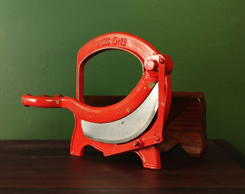 Voss No 12 Vintage German 1950s Red Cast Iron Bread Slicer / Etsy