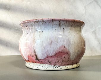 Speckled Pink Flowy Ceramic Jar