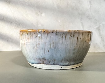 Misty Blue Glazed Ceramic Bowl