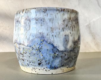 Speckled Purple Flowy Ceramic Jar