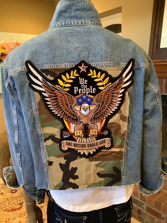 Camo and Denim Collaboration Jacket 