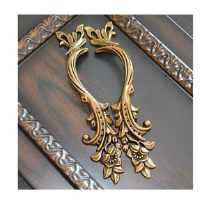 3" 3.78"Cabinet Door Handles Pulls Antique Coffee Brass Dresser Pulls Handles Drawer Pull Handles Retro French Provincial Vertical Handles