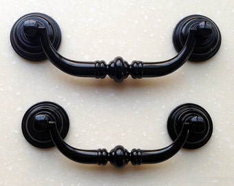 Shabby Chic Dresser Pulls Handles Drop Drawer Pulls Handles Knobs Kitchen Cabinet Handle Pull Furniture Hardware Handle Black Antique Silver