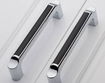 Large Dresser Pulls Handles Drawer Pulls Handles Knobs Black Silver Modern Cabinet Handles Pulls Knobs Door Handle Pull Hardware 128 160mm