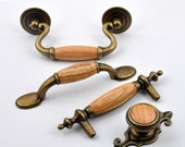 3 quot 3.5 quot Wood Knobs Handles Dresser Pulls Drawer Pull Handles Antique Bronze Kitchen Cabinet Handle Pull Rustic Knob Handle Hardware 76 90 mm
