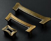 1.25 quot 3.78 quot 5 quot Crystal Dresser Drawer Knobs Pulls Handles Cabinet Knobs Pulls Rhinestone Glass Door Handles Antique Bronze Clear 32 96 128