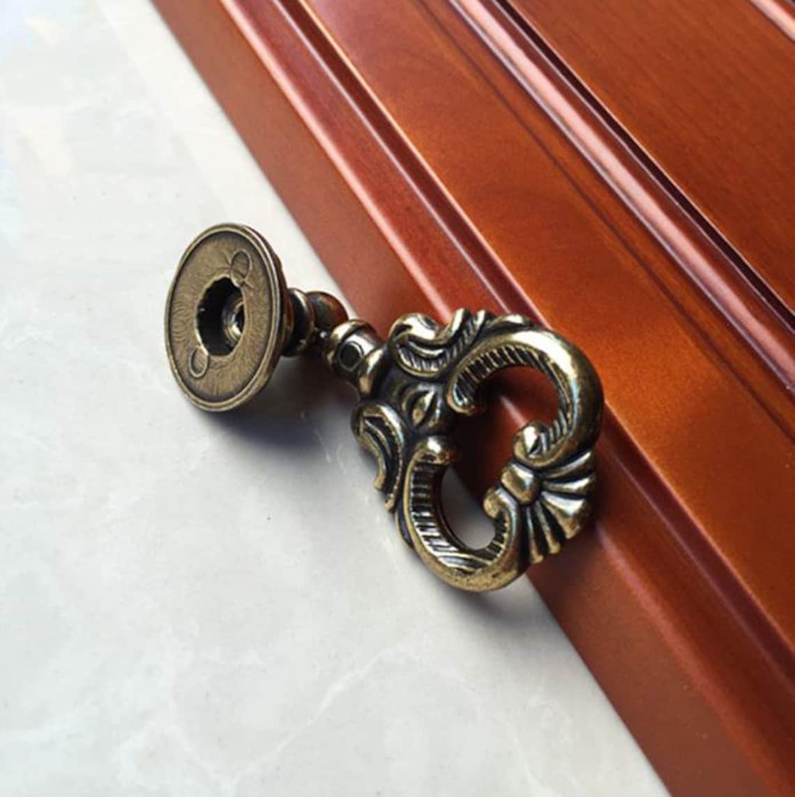Drop Ring Pulls Knobs Antique Bronze Dresser Knobs Drawer Etsy