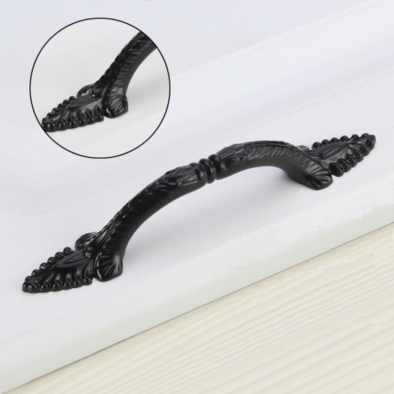 Shabby Chic Drawer Pulls Handles Black Dresser Pulls Handles Etsy
