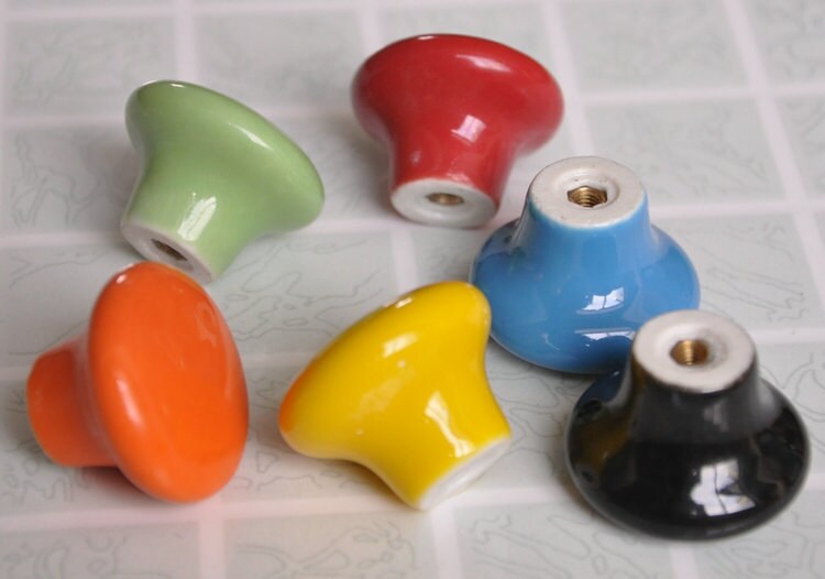 Colorful Dresser Knobs Kitchen Knobs Pull Ceramic Knob Etsy
