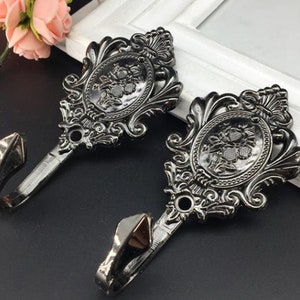 Decorative Wall Hooks / Curtain Tie-backs Tiebacks Hardware Vintage Look Metal Wall Hook /Black Nickel Hat Coat Rack Hangers Hanger