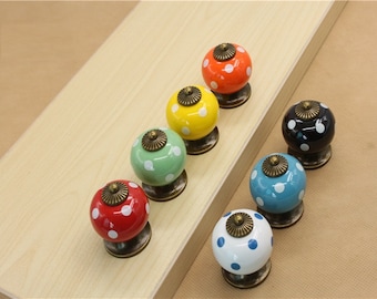 Kitchen Cabinet Knobs Handles Dresser Knobs Pulls Drawer Knobs Pulls Handles Ceramic Knobs Colorful/ Blue Red Green Orange Yellow Hardware