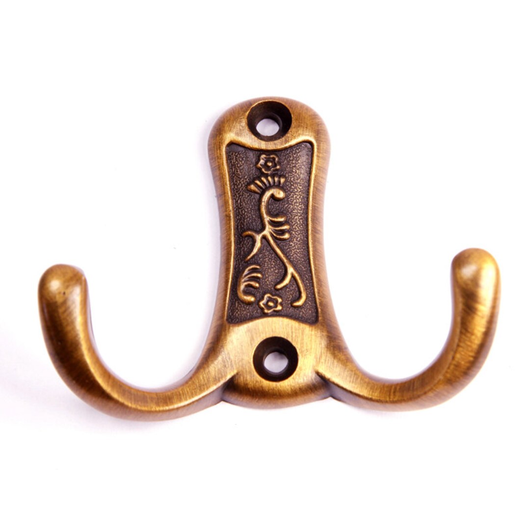 Vintage Look Wall Hooks / Decorative Hooks Antique Brass / Etsy