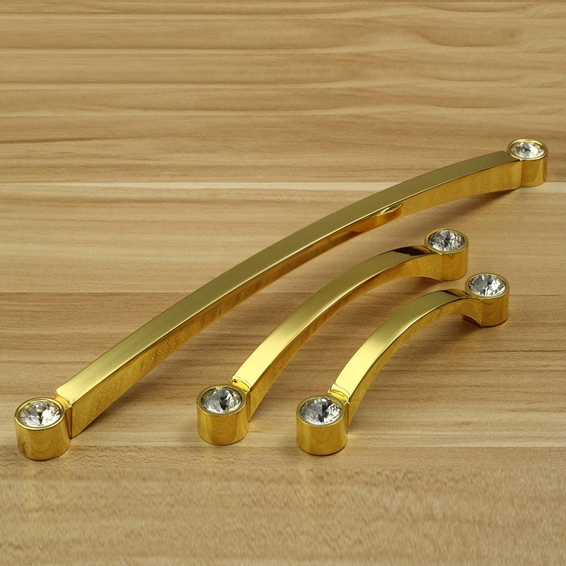 Glass Dresser Pulls Drawer Pull Handles Gold Silver / Crystal Etsy