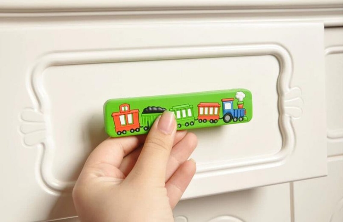 Kids Dresser Pulls Drawer Pull Handles Knobs Red Blue Yellow Etsy