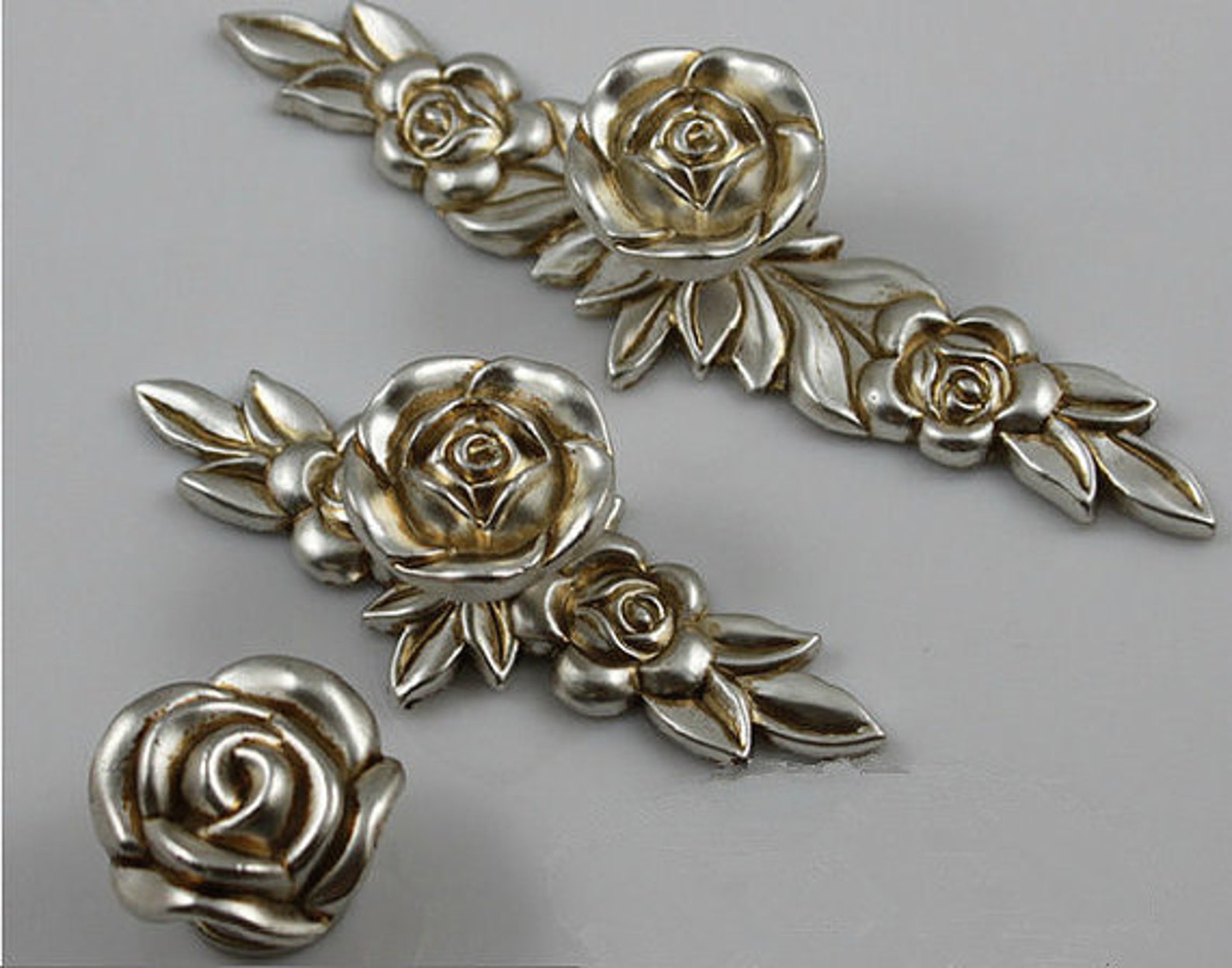 Rose Knobs Flower Dresser Knobs Pulls Drawer Pulls Handles Etsy