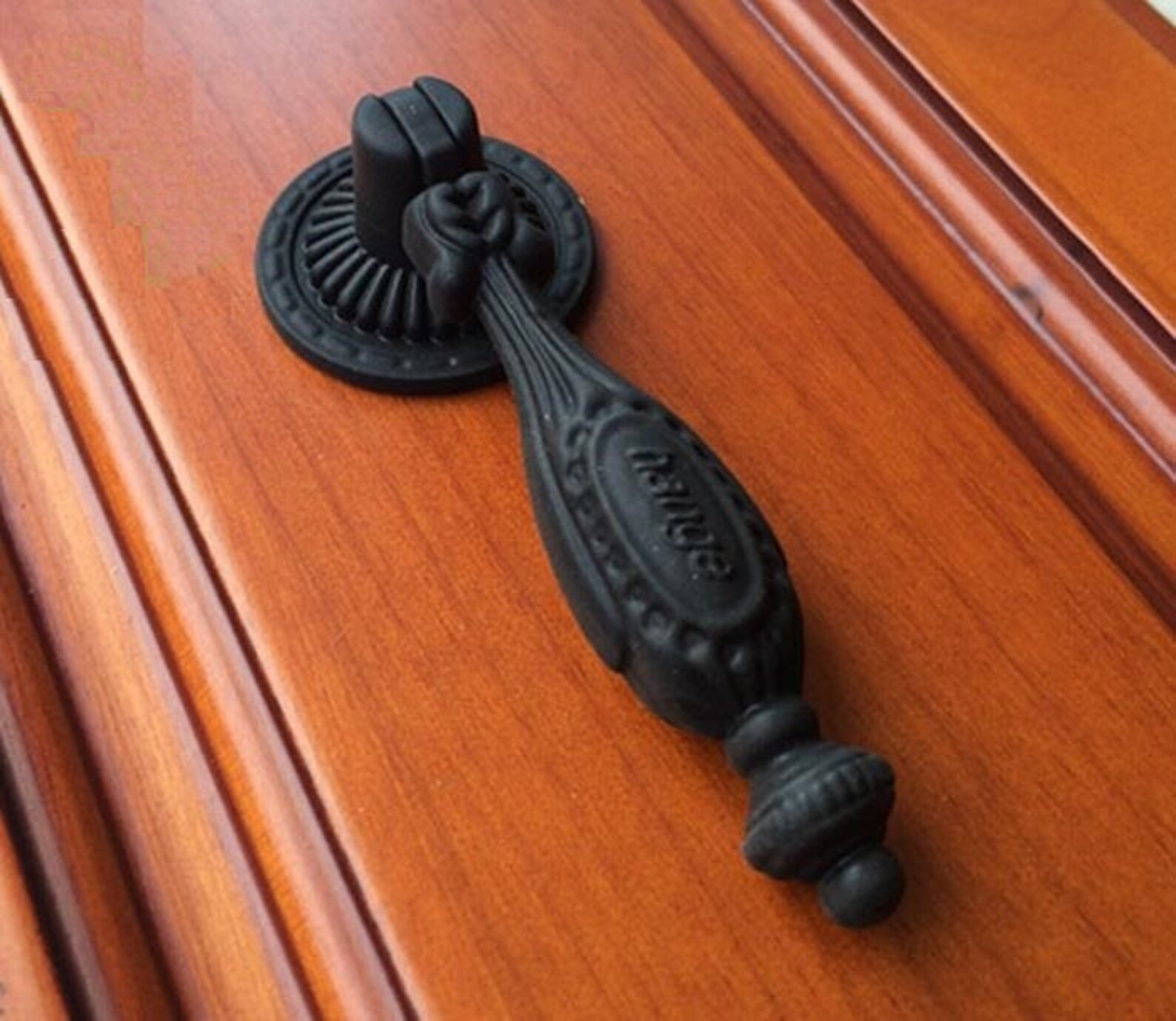 Black Knobs Pulls Drop Pulls / Dresser Drawer Knobs Etsy