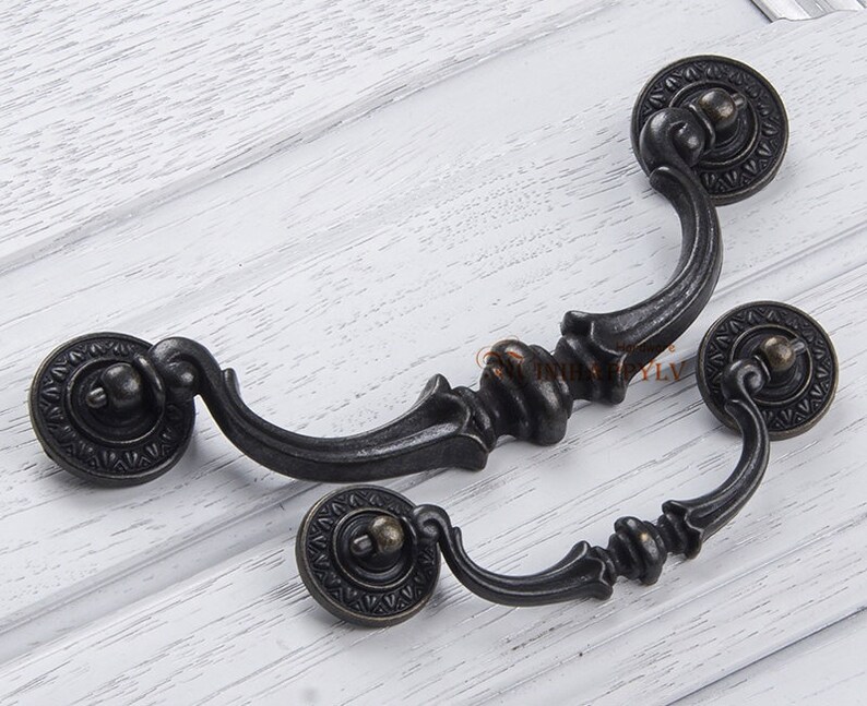 Dresser Knobs Pulls Bail Drop Pulls Drawer Knobs Pull Handles Antique Black Kitchen Cabinet Pulls Handles Knobs Rustic Vintage Knobs92 140mm