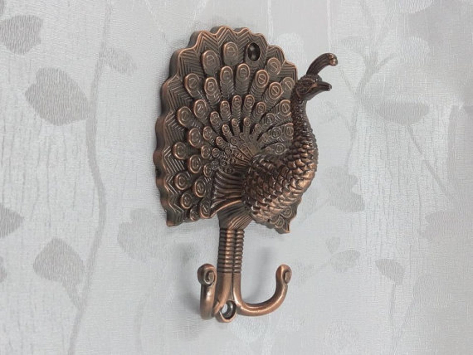 Peacock Decorative Wall Hook / Vintage Look Metal Wall Hooks / Etsy