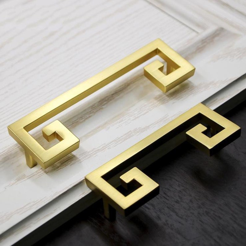 3.78 5 Brushed Brass Drawer Pulls Handles Chinese Etsy