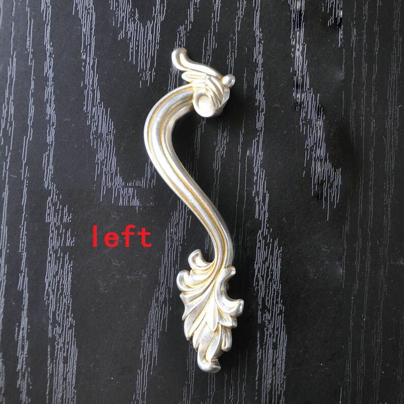 Vintage Style Door Handles Pulls Antique Silver Etsy