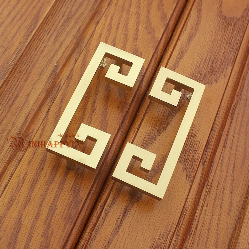 3.78 5 Brushed Brass Drawer Pulls Handles Chinese Etsy