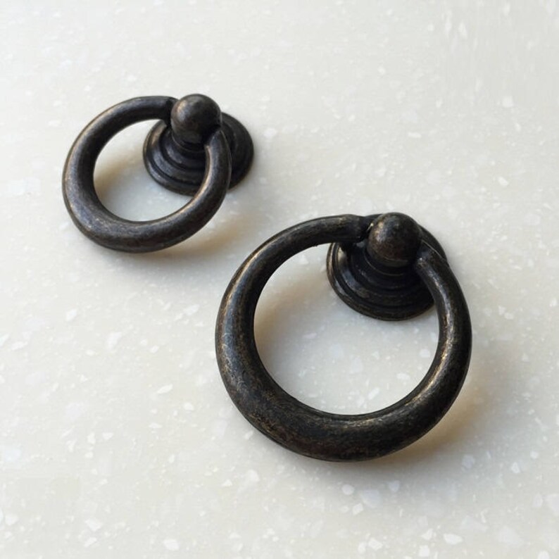 Drop Bail Pulls Antique Old Bronze Drawer Pull Handles Rustic Etsy