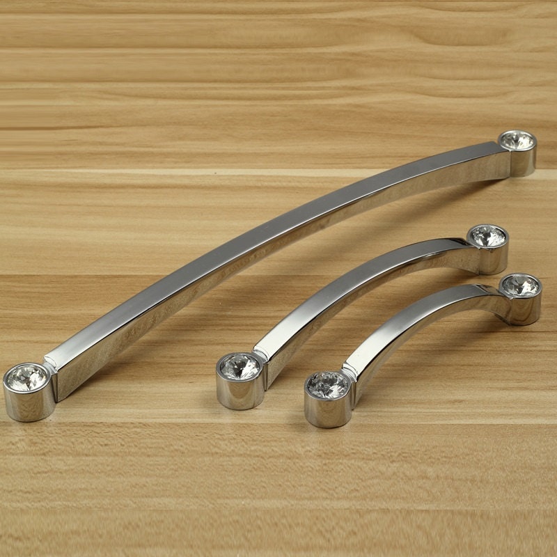 Glass Dresser Pulls Drawer Pull Handles Gold Silver / Crystal Etsy