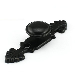 Dresser Knobs Handles Drawer Knobs Pulls Handles Back Plate Black Cabinet Knobs Door Knob Pull Vintage Furniture Handle Knob Hardware Rustic image 2