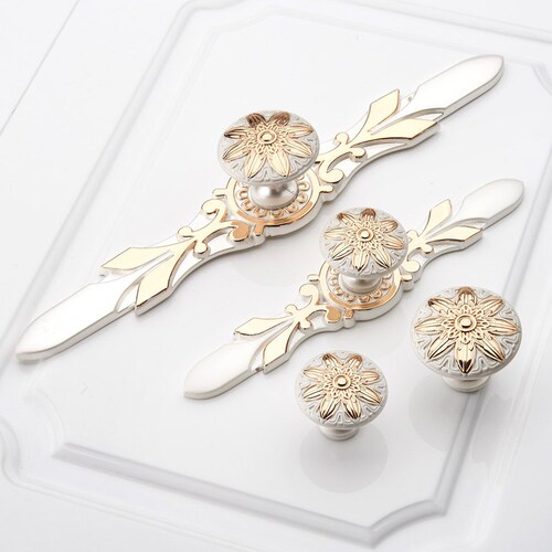 White Dresser Knob Drawer Knobs Pulls Handles / Shabby Chic Etsy