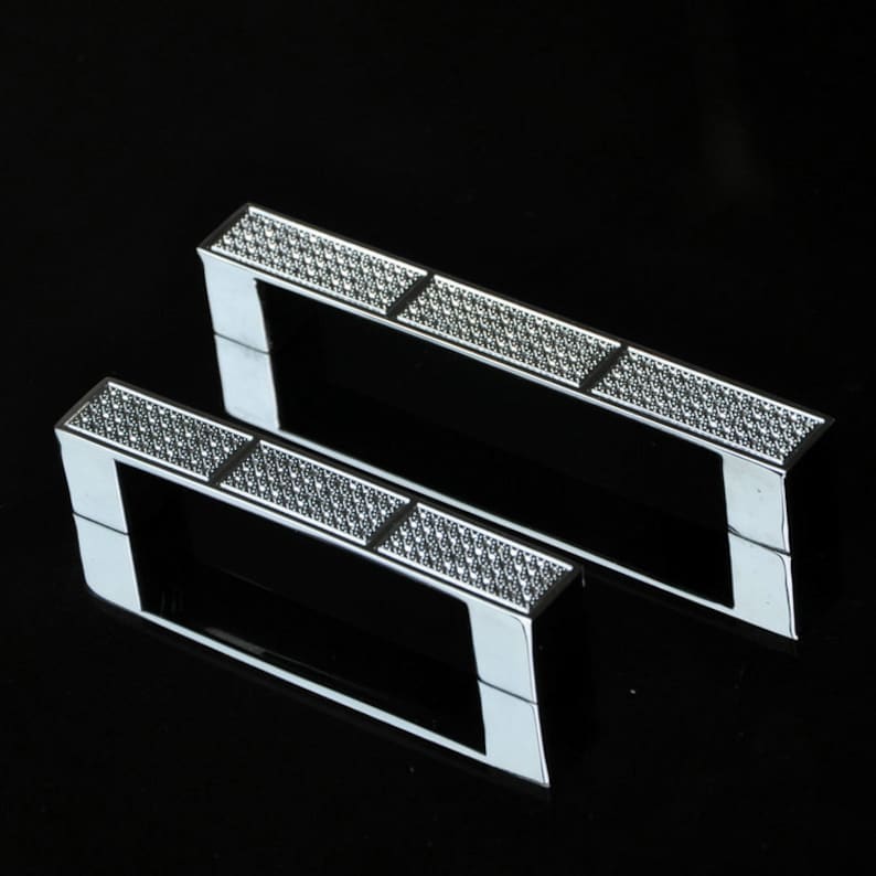 Silver Glass Dresser Pulls Handles Drawer Pull Handles / Etsy