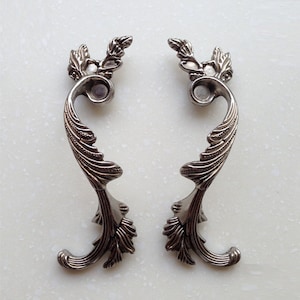 Nickel Antique Silver Chic Symmetry Dresser Drawer Pulls Handles /Kitchen Cupboard Pull Cabinet Door Handle Pull Knob /Furniture Hardware