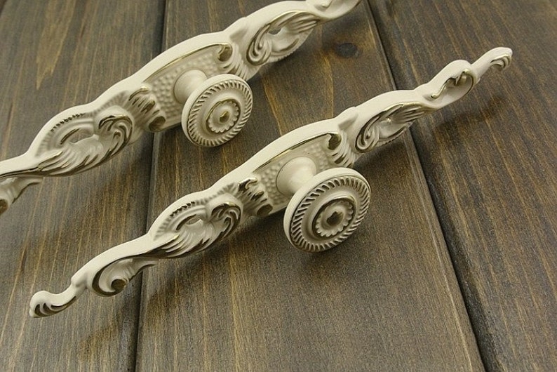 Kitchen Door Handles Knobs Back Plate Shabby Chic Etsy