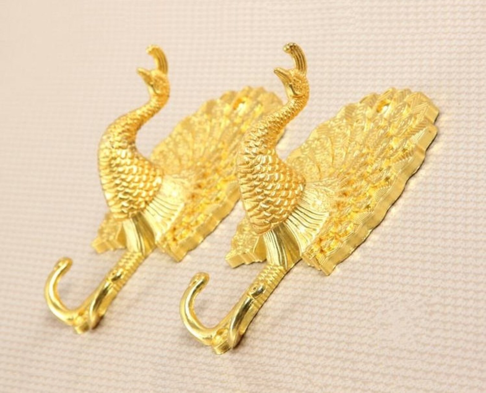 Gold Peacock Hooks Decorative Wall Hook Hat Hanger Metal Wall Etsy